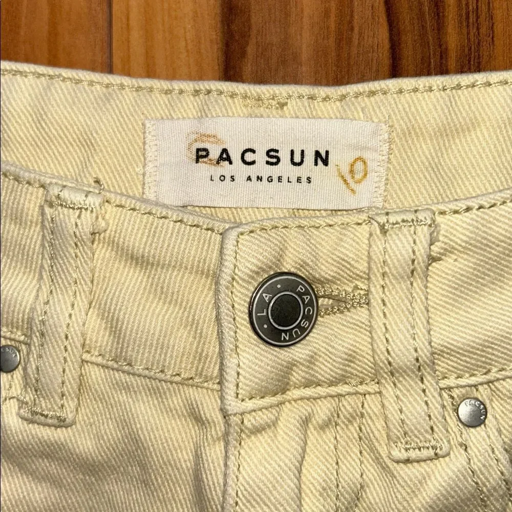 PacSun Light Yellow Mom Jean Shorts